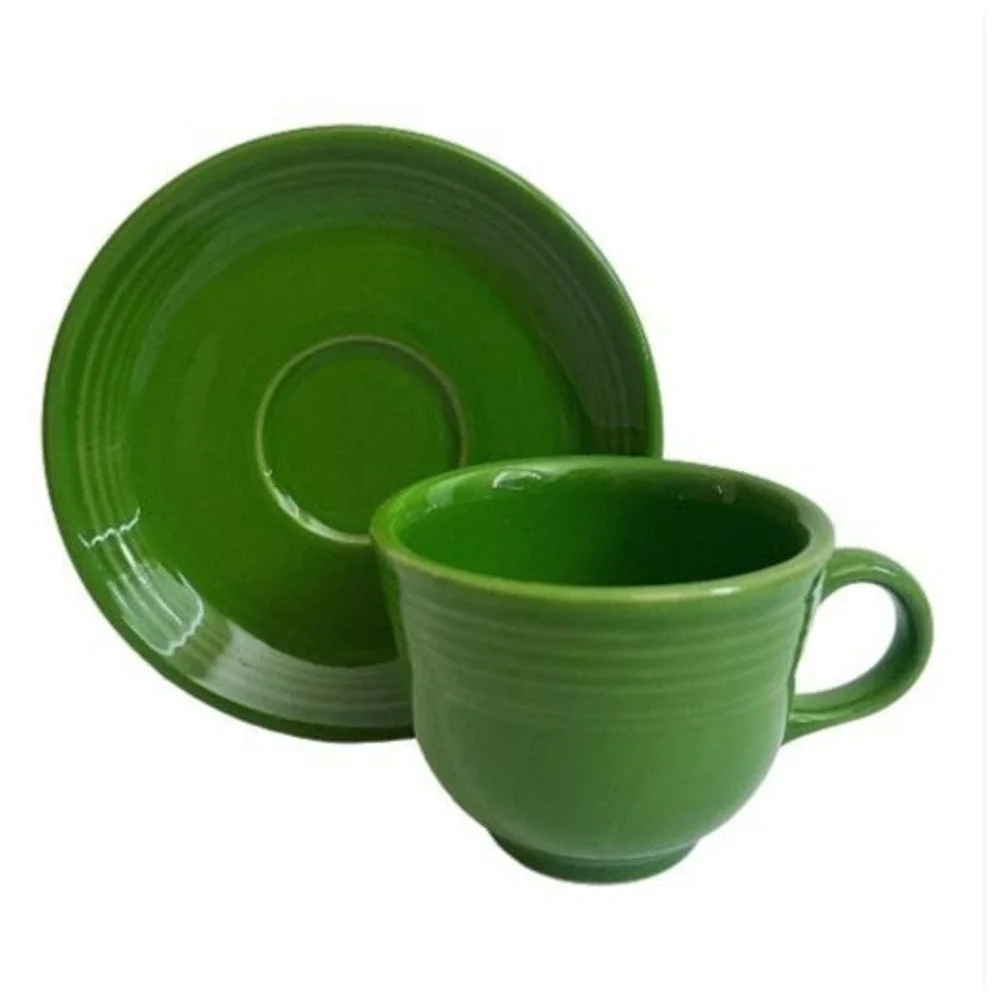 VTG Fiestaware Forest Green Tea Cup‎ and 6
